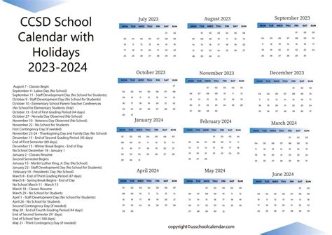 ccsd 24 25 calendar year.